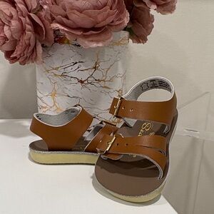 Brown Leather Kids Sandals